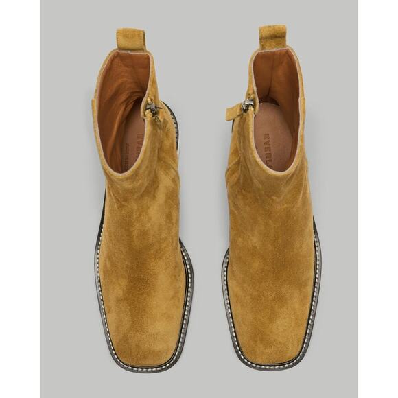 Everlane The City Boot Square Toe in Toasted Almond Suede Size 8.5 - Picture 3 of 12